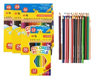 Lápis de cor para desenho, lápis de cor à base de óleo de choupo, 24 cores para suavizar