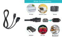 Ekstensi kabel pendek 0.5m C13 C14 0.75mm 2/3C,iec c13 ke c14 kabel ekstensi daya 18awg 1m 3m 5m