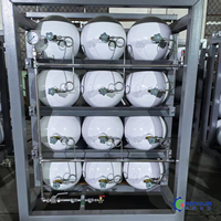 RONSUN 150L 200L 250bar Cylindre de stockage en cascade de gaz naturel comprimé (GNC) pour usage industriel, conteneur sur patins haute sécurité