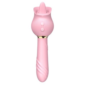 Vibromasseur en forme de rose avec ventouse et fonction de léchage pour stimulation clitoridienne et du point G chez la femme - Product Image 3