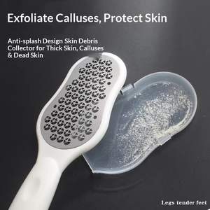 Lime à pieds ovale double face en acier inoxydable avec brosse à poils et manche en plastique, vente en gros directe usine Junda - Product Image 3