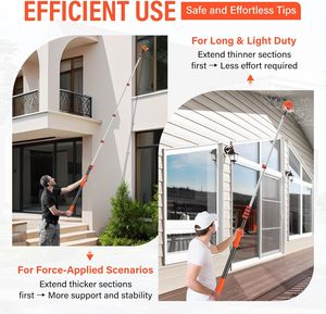 Asta Telescopica in Alluminio da 3,6 m Multiuso per Pulizie Domestiche, Filettatura Universale da 3/4'', Leggera e Professionale - Product Image 5