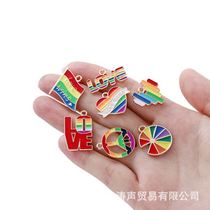 Sound Of Waves Rainbow Alloy Pendants DIY Jewelry Charms For Bracelets Necklaces Keychains Fashion Accessories - Product Image 2
