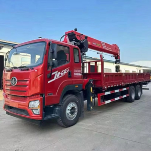 FAW truk kargo 4x2, dengan derek 6Ton 7ton 8ton truk bom teleskopik hidrolik terpasang derek seluler untuk dijual - Product Image 1