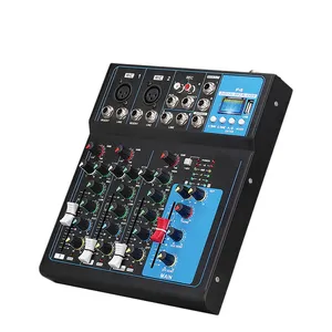 F4 Professional Audio Digital DJ Mixer 4 channel Blueteeth Sound Mixer Audio Karaoke Power 48V USB