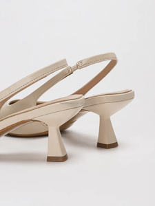 أحذية نسائية صلبة غير لامعة بكعب عالي مع كعب مدبب كعب هريرة أحذية كعب سهلة الارتداء صيفية ذات كعب عالي مع ميزة زيادة الارتفاع - Product Image 3