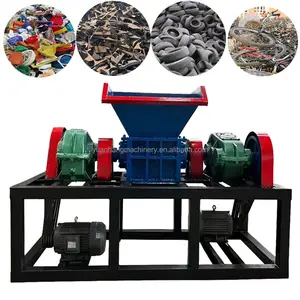 Mini waste tire shredders recycling machine wood cardboard crusher double shaft plastic shredder scrap metal shredders price