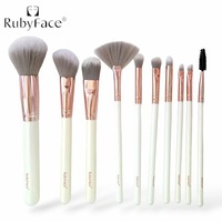 Vente chaude 10Pcs Manche En Bois Professionnel Brosse Cosmétique Outils De Maquillage Avec Un Sac Cosmétique