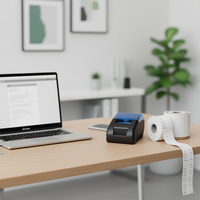 Printer Termal Bluetooth Mini Berkecepatan Tinggi Dengan Baterai, Desain Multifungsi Portabel Untuk Struk Dan Label, Kertas 18x13 Cm