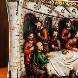 Escultura en Relieve de <span class=keywords><strong>la</strong></span> Última <span class=keywords><strong>Cena</strong></span>, Decoración Sagrada, Estatuas Religiosas, Artesanía Religiosa Navideña - Product Image 3