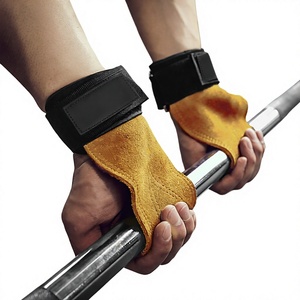 Poignées de gymnastique antidérapantes en cuir de vachette avec support de poignet réglable, protège-paumes pour la musculation, le cyclisme - Product Image 3