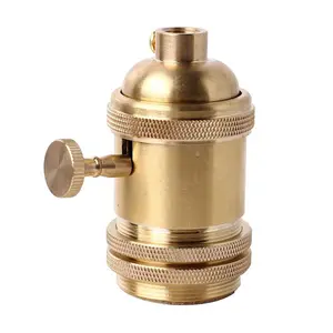 Hot Selling E26 E27 Retro Pure Copper Brass Lamp Cap Lamp Holder 2 Rings Lighting Accessories