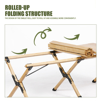Table pliante portable en bois massif pour pique-nique, camping, tourisme et jardin, vente en gros