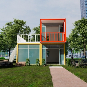 Custom Cheap Price Luxury Portable Living Modern Two Story 40ft Solar modulari Container case prefabbricate