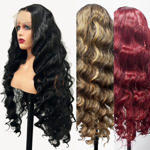 12-32 Zoll Body <span class=keywords><strong>Wave</strong></span> HD 13X4 Lace Frontal Synthetik-Haarperücke Lange Lockige Hitzebeständige Damen Hochtemperaturfaser Perücke - Product Image 2
