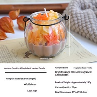 Halloween-Kürbis- und Orangenförmige Kerzen Herbst-Erntedank-Ahornblatt Mini-Kürbis Duftkerzen