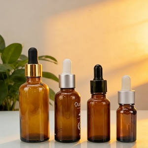 Envase de Vidrio Esmerilado Transparente para Cosméticos con Gotero Dorado, Botella de Vidrio Redonda de 50 ml con Gotero para Aceite Facial - Product Image 5