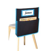 Pochettes pour chaises de classe, lot de 1, organisateur de dossier de chaise, rangement pour étudiants avec fente pour étiquette