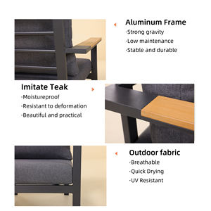 Ensemble de canapés d'extérieur en aluminium pour <span class=keywords><strong>jardin</strong></span>, résistant aux intempéries, mobilier de <span class=keywords><strong>salon</strong></span> de patio pour resort - Product Image 3