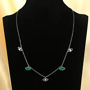 Ashion Jewelry-collar de malaquita natural para mujer, colgante de plata 925, joyería