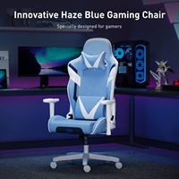 Chaise de jeu Ice Blue AutoFulls C3 Chaise de bureau en PC avec support lombaire Chaise d'ordinateur réglable en cuir PU de style course