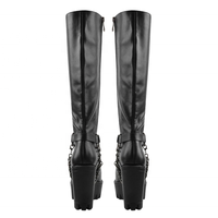 Bottes d'hiver à talon bloc noir pour femmes, chaussures de neige