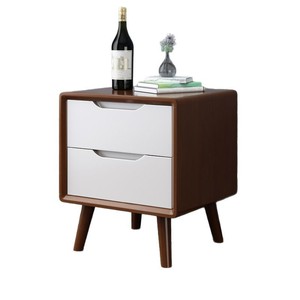 Nordic Style Solid Wood Nightstand 2 Drawer Storage <b>Cabinet</b> For Bedroom Home Use - Product Image 4