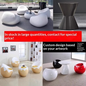 Conjunto de Sillas Esculturales de Resina Moderna, Forma Irregular Blanca, Muebles Decorativos Artísticos para Exteriores, para el Hogar y Espacios Públicos - Product Image 5