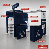 Stand d'exposition portable 10x10 pieds, montage rapide sans outils, en aluminium, pour publicité et exposition