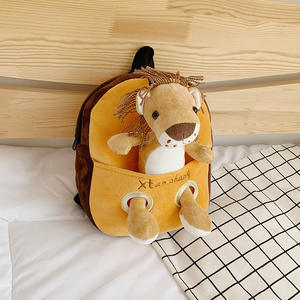 Mochila de dibujos animados de alta calidad personalizada al por mayor, animal bonito, poliéster suave, anime, tigre de peluche, mini mochila escolar con muñeca para niños - Product Image 3
