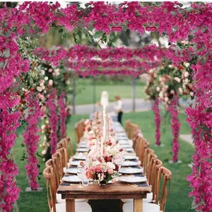 Guirlande de fleurs artificielles <span class=keywords><strong>en</strong></span> soie de haute qualité, lianes de bougainvilliers suspendues pour la décoration de mariages et de maisons - Product Image 4