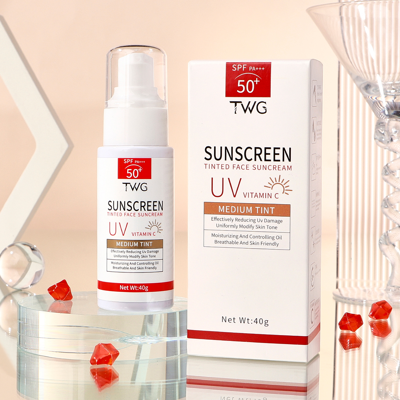 5770 TWG Tinted Sunscreen Cream 40g - Medium