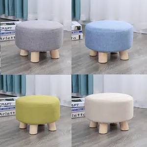 Sgabello Nuova Vendita Da Pranzo Rotondo Moderno Casa Coperta di Lusso Del Piede Passo Living Room Furniture Sedie In Metallo Oro di Velluto Sgabelli Ottoman