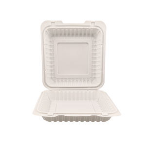 Boîte à lunch de luxe en amidon de maïs biodégradable de style américain micro-ondable et chauffable pour la conservation des <span class=keywords><strong>bento</strong></span> à emporter au restaurant - Product Image 5