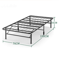 WEKIS Plate-forme tubulaire Cadre de lit moderne en métal pliable et réglable