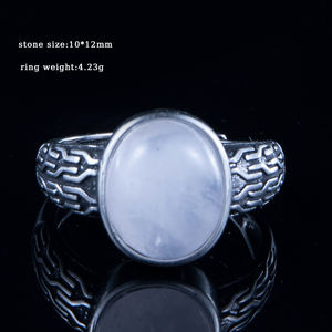 Natuursteen Amethist Obsidiaan Tijger-Eye Clear Quartz Retro Stijl Koperen Ringen Voor Mannen Vrouwen Edelsteen Sieraden - Product Image 2