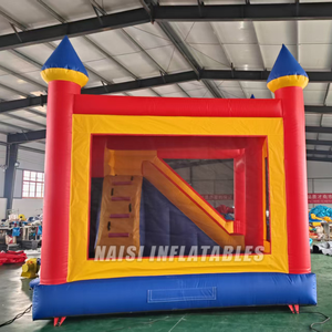 Château gonflable de fête avec toboggan combiné, structure gonflable pour enfants, trampoline arc-en-ciel, maison de rebond, château gonflable commercial à vendre - Product Image 4