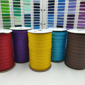 Oeko-tex chứng nhận 1cm đàn hồi polyester bông xương cá Ribbon Đen Twill xương cá băng cho nhà dệt may Webbing - Product Image 2