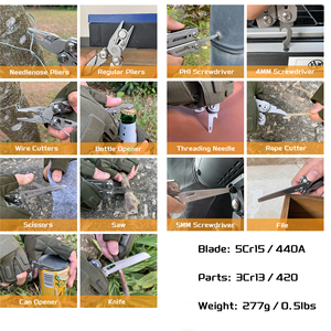 6.5in All-in-One thép không gỉ chiến thuật OEM túi Survival trekking dao đa chức năng cắm trại multitools với plier lưỡi - Product Image 3