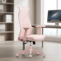 Chaise de bureau ergonomique pivotante en maille avec support lombaire, hauteur réglable, pour bureau à domicile, avec roulettes