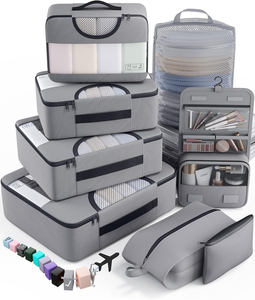 Juego <span class=keywords><strong>de</strong></span> 8 Cubos <span class=keywords><strong>de</strong></span> Embalaje Deportivos <span class=keywords><strong>de</strong></span> Poliéster con Asa y Cierre <span class=keywords><strong>de</strong></span> Cremallera, Ligeros y Plegables, 4 Tamaños para Equipaje <span class=keywords><strong>de</strong></span> Mano - Product Image 1