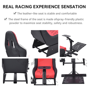 Siège de simulateur de course pliable GY023, cockpit de jeu pour Logitech G29 G920 <span class=keywords><strong>Thrustmaster</strong></span> T3PA PC PS <span class=keywords><strong>Xbox</strong></span> - Product Image 4