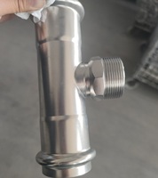 Raccord en T à pression en acier inoxydable 304 avec filetage mâle