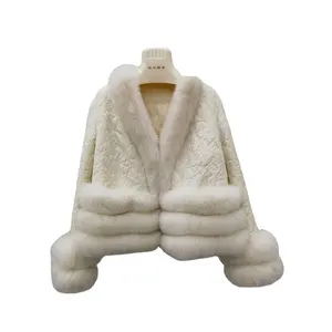 New Real Fox Fur Coat For Women Fashion Style Sheep Leather Plus Fur 1 Coat Fox Animal Fur Coat