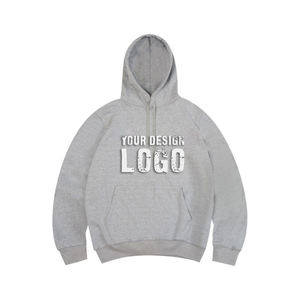 Street Casual French Terry Solid Color Plus Size Men's <b>Hoodie</b> Customized Logo Drop Shoulder Loose Jogger Sport Mens Hoodies - Product Image 3