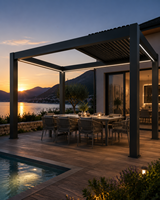 Pergola de luxe en aluminium pour l'extérieur, toit rétractable motorisé, imperméable, auvent pour villa, jardin, patio