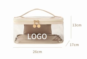 Vente directe d'usine, trousse de maquillage en PVC à motif simple avec fermeture éclair pour les cosmétiques en voyage - Product Image 4