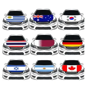 Spandex Polyester Fast Shipping No MOQ Campaign National Country Custom Printing Logo Car Hood Cover European Cup Design Banner