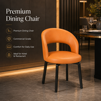 Chaise de salle à manger orange brûlé avec dossier enveloppant, chaise d'appoint haut de gamme rembourrée, qualité commerciale pour restaurant et hôtel, pieds effilés foncés