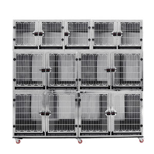 Ağır büyük modüler paslanmaz çelik Vet Pet köpek kafesi kulübesi kafesleri - Product Image 5
